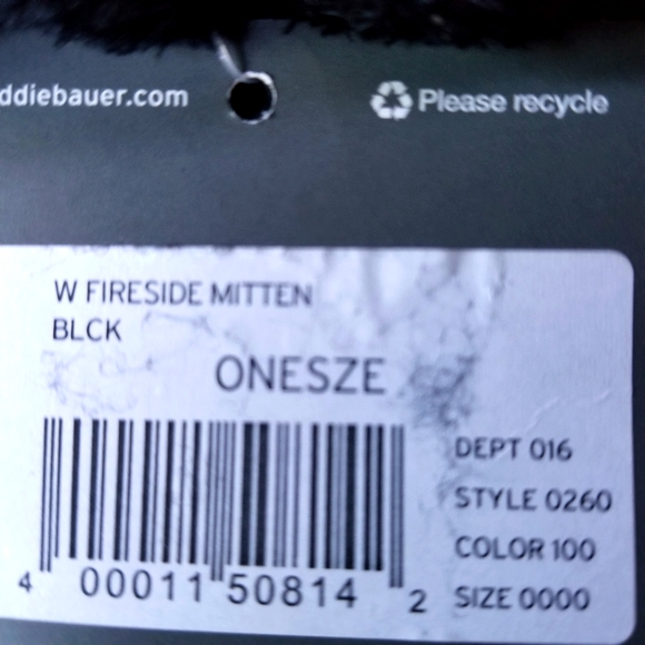 Eddie Bauer Fireside Mittens in black NWT - Picture 5 of 6